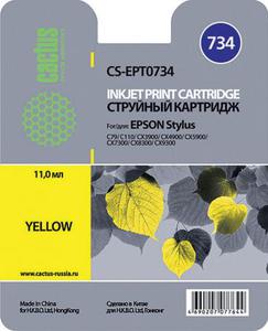 Картридж струйный Cactus для Epson Stylus C67 Series / C87 Series / CX3700 / CX4100 - желтый 11мл.