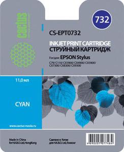 Картридж струйный Cactus для Epson Stylus С79 / C110 / СХ3900 / CX4900 - голубой 11.0 мл.